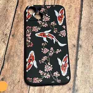 5for$10 iPhone 14 Pro Max Protective phone case floral white, & orange Koi fish